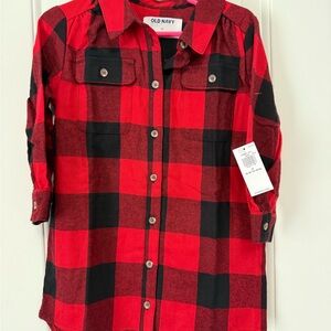 Old Navy Kids Red and Black Plaid Dress